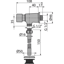 Pisuaro nuleidėjas Alca Plast ATS001, chromuotas
