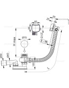 Sifonas ir trapas voniai Alca Plast, su perpylimo sistema