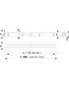 Dušo latakas Alca Plast APZ9-750, nerūdijančio plieno grotelės