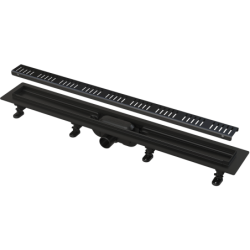 Dušo latakas Alca Plast APZ10BLACK-750M, juodos grotelės