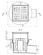 Grindų trapas Ani Plast TA5604, 100x100 mm, horizontalus