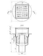 Grindų trapas Ani Plast TA5704, 100x100 mm, vertikalus