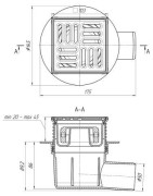 Grindų trapas Ani Plast TQ5602, 100x100 mm, horizontalus
