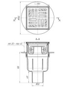 Grindų trapas Ani Plast TQ5702, 100x100 mm, vertikalus