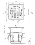 Grindų trapas Ani Plast TQ5614, 120x120 mm, horizontalus