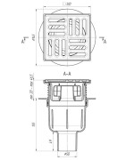 Grindų trapas Ani Plast TQ5714, 120x120 mm, vertikalus