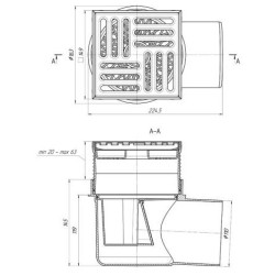 Grindų trapas Ani Plast TQ1612, 150x150 mm, horizontalus