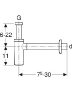 Sifonas praustuvui Geberit, Ø40 mm, blizgus chromas