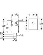 Sifonas praustuvui Geberit, Ø32/50-56 mm, potinkinis