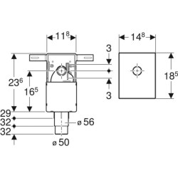 Sifonas praustuvui Geberit, Ø32/50-56 mm, potinkinis