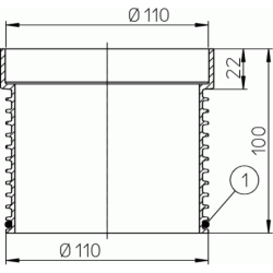 Trapo paaukštinimas HL 100 mm, DN 110