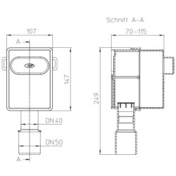Potinkinio sifono montažinis komplektas HL4000 sifonams