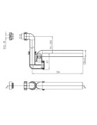 Sifonas kondensato surinkimui HL136N, horizontalus, DN40