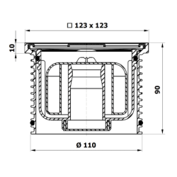 Uždedamas elementas HL, su grotelėmis ir sifonu Primus
