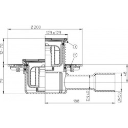 Trapas HL510NPr, DN40/50, su sifonu HL Primus