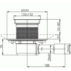 Trapas HL DN40/50 su sifonu HL Primus, horizontalus