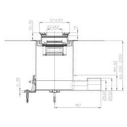 Trapas su sifonu HL Primus-Blue, su hidroizoliaciniu komplektu