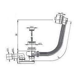 Sifonas dušo padėklui Roth Viki Lux Click-Clack, 50 mm