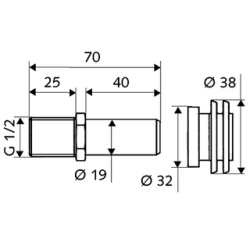 Pisuaro vandens įbėgimo vamzdis Schell, G1/2"