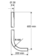 WC vandens nubėgimo vamzdis Schell, 600 x 200 mm