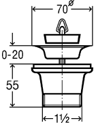 Išleidimo ventilis Viega, 55 mm nerūdijančio plieno plautuvei