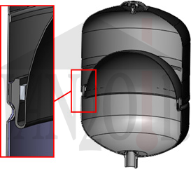 Hidroforo diafragmos tvirtinimas